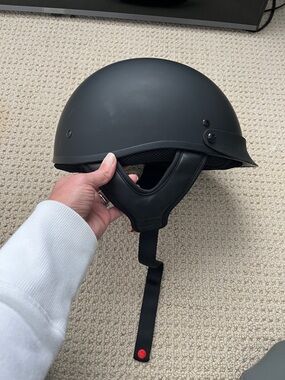 Matte Black Men's Half-Shell Riding Helmet. Like new.